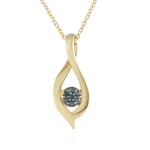 Collar en plata con Diamante azul I2