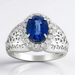 Anello in argento con Cianite del Nepal