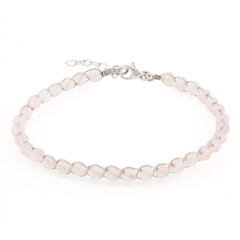 Zilveren armband met rozen kwartskristallen