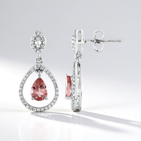 Boucles d'oreilles en argent et Tourmaline (Adela Silber)