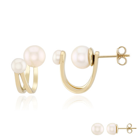 Zilveren oorbellen met Witte zoetwater kweekparels (TPC)