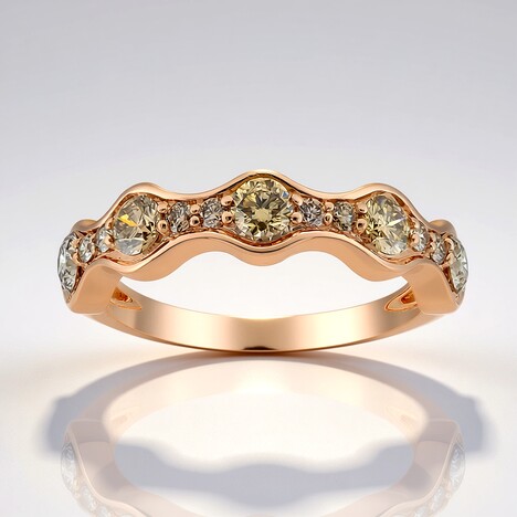 Anello in oro con Diamante Rose de France SI1 di Argyle (Annette)