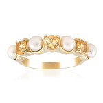 White Freshwater Pearl Silver Ring