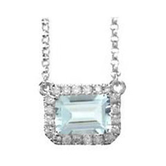 Collana in oro con Acquamarina Brasiliana AAA