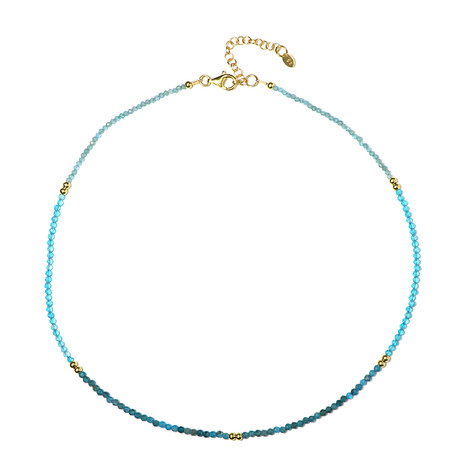 Neon Blue Apatite Silver Necklace