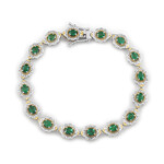 Zilveren armband met Zambia-smaragdstenen (Gems en Vogue)