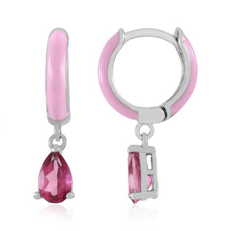 Pendientes en plata con Topacio rosa