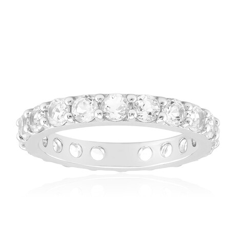 Weißer Topas-Silberring