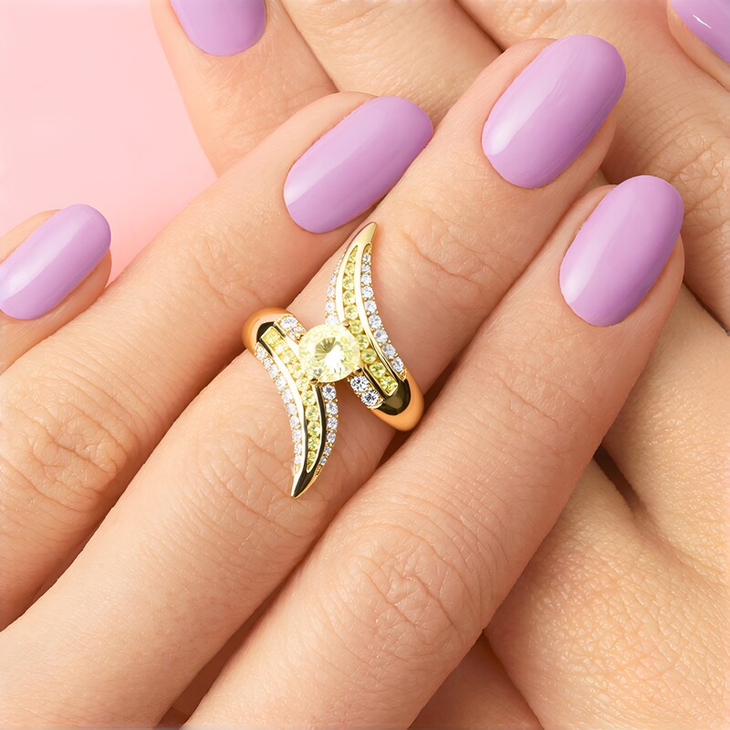 Gelber SI1 Brillant-Goldring (de Melo)