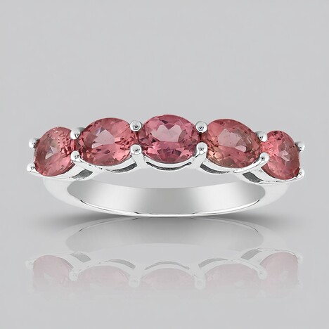 Anello in argento con Tormalina Rosa Brasiliana (Pallanova)
