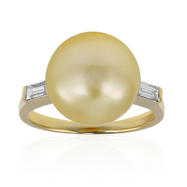 Anello in oro con Perla Dorata dei Mari del Sud (TPC)