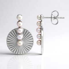 Orecchini in argento con Perla d'Acqua Dolce Argentata (MONOSONO COLLECTION)