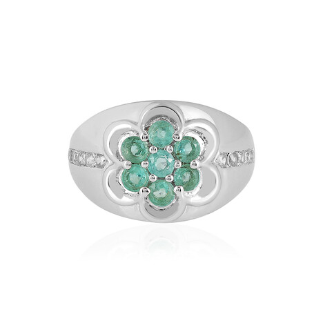 Anillo en plata con Esmeralda de Rusia (de Melo)