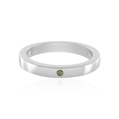 Anello in argento con Diamante Verde I3