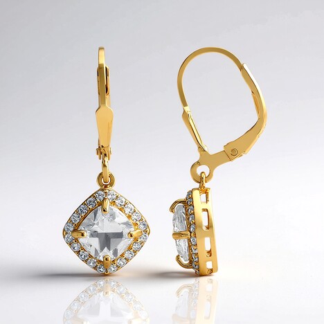 Orecchini in argento con Topazio Bianco