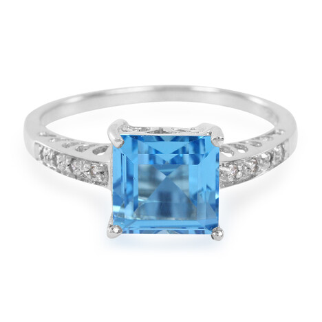 Schweizblauer Topas-Silberring