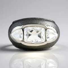 Anello in argento con Topazio Bianco