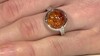 Bague en argent et Ambre baltique couleur cognac (dagen)