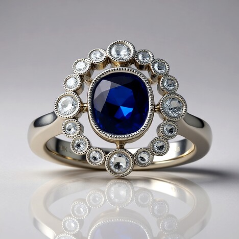 Anello in oro con Zaffiro Ceylon Blu (CIRARI)