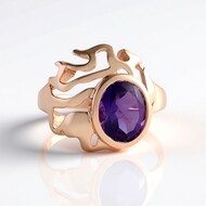 Anello in argento con Ametista (MONOSONO COLLECTION)