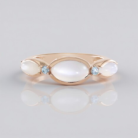 Anello in argento con Pietra di Luna Bianca (KM by Juwelo)