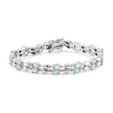 Himmelblauer Topas-Silberarmband