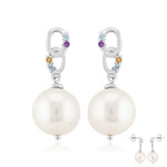 Orecchini in argento con Perla d'Acqua Dolce Bianca (TPC)