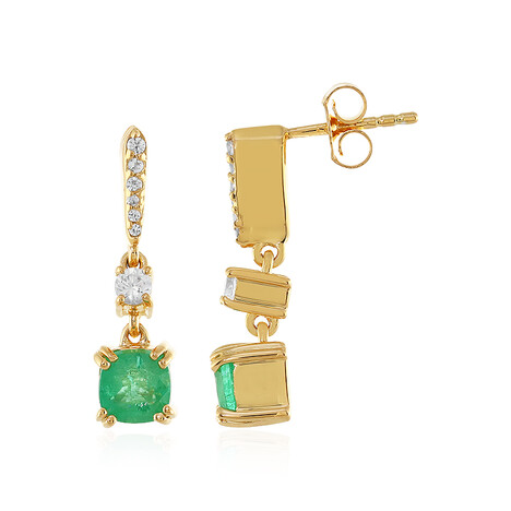 Kolumbianischer Smaragd-Silberohrringe