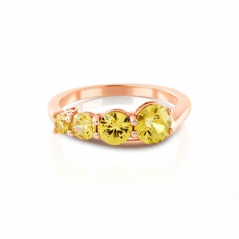 Anillo en plata con Zircón amarillo