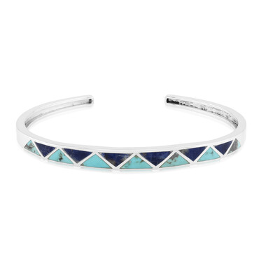Zilveren armband met Blauwe Kingman Mohave Turkooisen (Jones Lee)