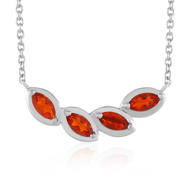 Mexikanischer Feueropal-Silbercollier