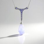 Collana in argento con Pietra di Luna Blu (KM by Juwelo)