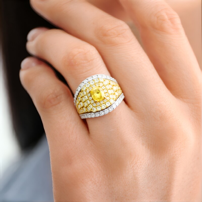 Gouden ring met een gele SI2 diamant (CIRARI)