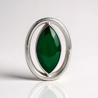 Ciondolo in argento con Calcedonio Verde (MONOSONO COLLECTION)