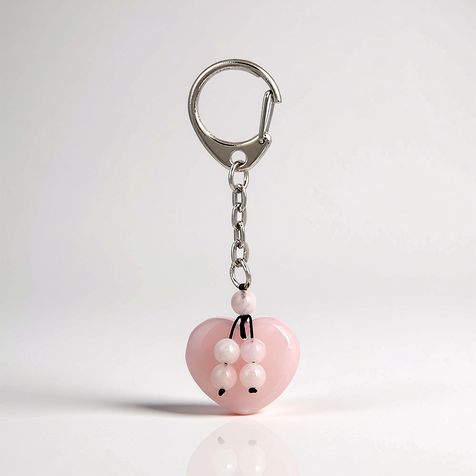 pink charm ハツネ Charming Brazilian Rose Quartz Heart Charm, 53.3ct