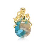 Türkis-Mosaik-Silberanhänger