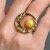 Anello in argento con Ambra Milky Baltica (dagen)