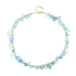 Zilveren halsketting met Braziliaanse Aquamarijnen (Riya)