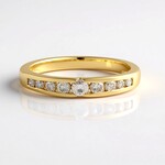 Anello in argento con Diamante Champagne I2 (de Melo)