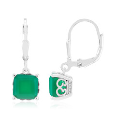 Grüner Achat-Silberohrringe