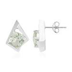 Green Amethyst Silver Earrings (Pallanova)