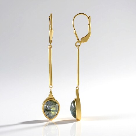 Orecchini in argento con Labradorite Dorata Maniry (KM by Juwelo)