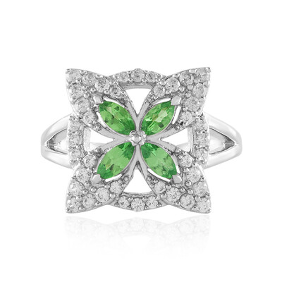 Anello in argento con Tsavorite della Tanzania
