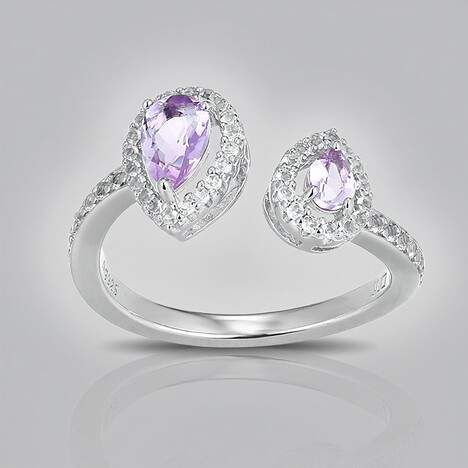 Anello in argento con Ametista Rose de France