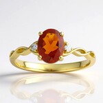 Anello in oro con Opale di Fuoco Messicano (CIRARI)