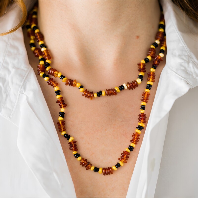 Collar con Ámbar chocolate