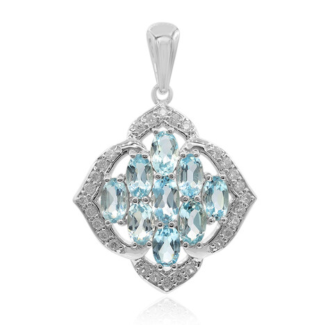 Ciondolo in argento con Topazio Blu Cielo