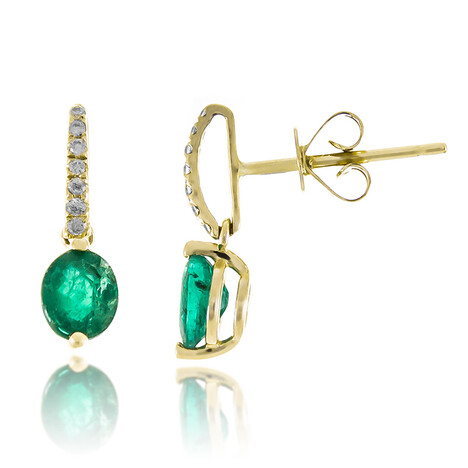 Pendientes en oro con Esmeralda de Zambia AAA (CIRARI)