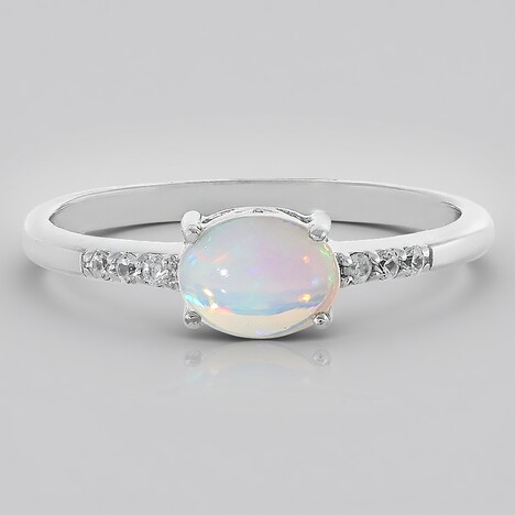 Bague en argent et Opale Welo