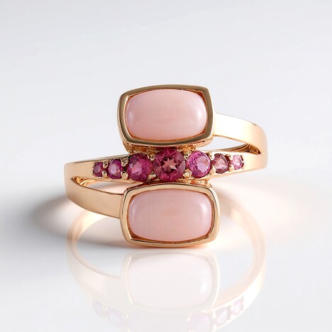 Anello in argento con Opale Rosa di Machu Picchu (KM by Juwelo)